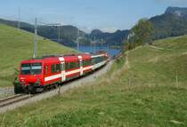 Nocheinmal der durch den SBB EW II AB bunt geworden CJ NPZ, hier kurz nach Charbonni�re am 4. Oktober 2009.