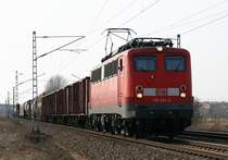 Am 16.03.05 rumpelt 139264-6 mit ihrem G�terzug bei Halle-zscherben nach Halle Gbf.