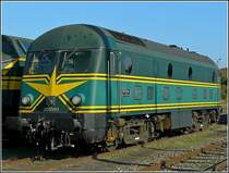 Die sch�ne Cockerill Lok 201.010 mit dem tollen Sound sonnt sich am 28.09.09 in Mariembourg anl�sslich des Dampffestivals 2009. (Hans)