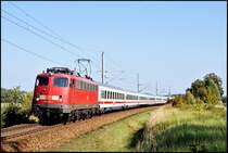 115 307-1 durchfährt mit IC 1809 von Binz nach Köln am 27.09.2009 Kummerow.