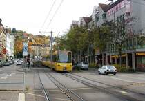 Im DT8 3334 lernt ein Fahrsch�ler das Stadtbahnfahren am Olgaeck. 27.10.2009