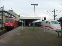Treffen in Mannheim Hbf zwischen 101-025 und einem ICE1.