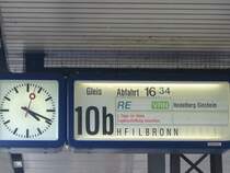 Wei� jemand wo Hfilbronn liegt nat�rlich wei� das Niemand aber die Anzeiger sagt das, hier sollt normal Heilbronn stehen. Gleis 10b in Manheim Hbf.