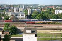 RaiLab und CNL aus Z�rich gesellen sich am Morgen des 19.05.05 im Dresdener Hbf.