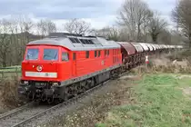 Die 232 117-2 bei der Ausfahrt aus W�lfrath Flandersbach , am 27,11,09