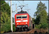 120 122-7 l�uft mit AZ1436 nach Dortmund. (kurz vor dem Hp Stralsund Gr�nhufe am  23.09.06)