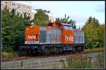 -hvle- V160.6 vor dem B� Stralsund Werftstra�e. am 09.10.09 