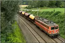 E-Lok 1042 034 f�hrt mit einem Schotterzug von Preg nach Fensch-St.Lorenzen.
Fensch 24.07.2009