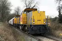 Die 6469 und 6466 von Railion NL bei der Einfahrt in W�lfrath Flandersbach , am 02,12,09