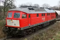 Die 232 904-3 bei der Ausfahrt aus W�lfrath Flandersbach , am 02,12,09