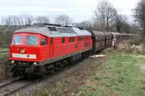 Die 232 428-3 bei der Ausfahrt aus W�lfrath Flandersbach , am 02,12,09