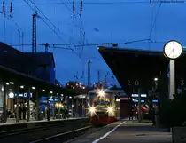 VT 249 der HzL als HzL85875 (Br�unlingen Bahnhof-Geisingen-Leipferdingen) in Villingen 26.10.09