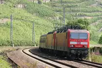 143 637-7 + 661-7 mit einer Leerfahrt in Winnningen an der Mosel am 02.07.09