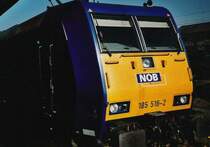 Detailaufnahme Connex 185 516-2 als Schlublok f�r den Flensburg-Express (NOB) im Bhf. Flensburg.