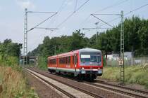 628 268 als Leerfahrt im Gegengleis in Dettingen am Main am 03.07.09