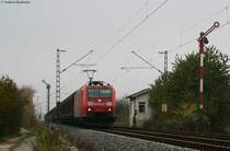 185 161-7 mit einem H-Wagen Zug an der Bk Basheide 29.10.09