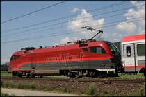 RailJet: 1116 206 (A-�BB 9381 1116 206-2) als Lokportrait. (07.08.2009)