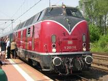 Der V200 unterwegs von Bad Bentheim nach Rhein am 28-5-2005.