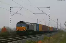 DLC DE 6303 mit Containern gen S�den bei Forchheim 29.10.09 