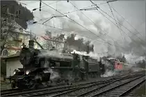 Zum M�rzer Adventmarkt fahren 109.13, 629.01 und die E-Lok 1110.524 mit dem Sdz 16657. 
Semmering 8.12.2009