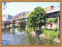 Berliner U-Bahn,Zug der Linie U1 auf der Br�cke �ber den Landwehrkanal zwischen Gleisdreieck und M�ckernbr�cke.Das  normale Foto  sieht man bei Deutschland/Regional/Berliner U-Bahn.28.05.05