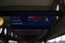 Da heute Fahrplanwechsel war, fuhr der Railjet das erste Mal planm�ssig durch die Schweiz. Buchs, 13.12.09.