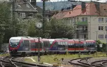 Die Euregiobahn nach Langerwehe bzw. Stolberg Altstadt im Gleisvorfeld der Aachener Hbf´s. 30.7.09