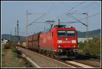 Am Abend des 7.9.2009 zieht 185 170 einen PKP-Kohlezug, als sie s�dlich Gro�sachsen-Heddesheim fotografiert werden konnte.
