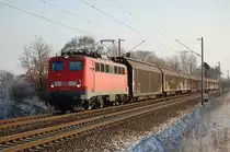 139 313-1 am 19.12.2009 kurz vor �berquerung des Mittellandkanals bei Peine
