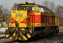 Die 548 der E&H f�hrt Lz im Morgenlicht durch Ratingen Lintdorf am 19.12.2009