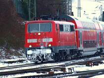 Mit vereister Front kommt 111 151-7 mit dem RE 4 (Wupper-Express) aus Aachen West Richtung Hbf.