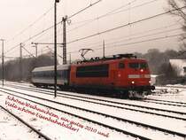 Gl�ckw�nsche f�r 2010 f�r alle Eisenbahnfreunde von Bahnbilder und viele sch�ne Eisenbahnbilder! Ich danke alle Fotografe f�r die sch�ne Bilder und die tolle Bildkommentare! Und jetzt das Bild: die einzige 103 in verkehrsrot (103 233-3) auf Bahnhof Bad Bentheim am 28-12-2000. Bild, scan und Karte: Date Jan de Vries.