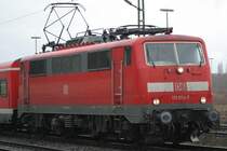 111 014 durchf�hrt am 19.1.09 mit nur einem S-Bahn Wagen Duisburg-Bissingheim