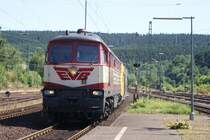 622 01 der Eisenbahnen und Verkehrsbetriebe Elbe Weser (EVB) (232 103-2) als SdZ 31761 von Paderborn Nord nach L�beck Hbf in Altenbeken am Bekeviadukt am 05.07.09