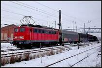 140 459-9 mit -45504- am Haken, unterwegs nach Mukran.  Stralsund am 12.02.09 