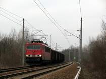 155 245-5 am 13.12. im Osten Calau&acute;s Richtung Cottbus.