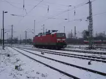 143 905-8 abgestellt am 23.12.09 im Bahnhof Guben