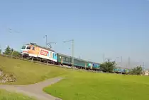Die Re 446 017 verl�sst Samstagern am 6. August 2009 mit der S 18045 Z�rich Altstetten - Einsiedeln (ehemals Gipfeli-Express).