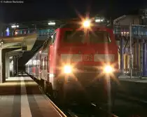 218 478-6 steht mit ihrem Lr an Gleis2 in Sinsheim (Elsenz) 12.12.09