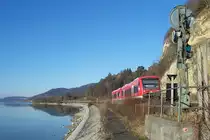 RB 22761 von Radolfzell nach Friedrichshafen Stadt zwischen Sipplingen und �berlingen-Therme am 03.01.2010.
