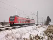 Eine 423 795-4 Bei der Durchfahrt durch Neuss Allerheiligen am 03.01.10