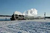 EFZ Dreik�nigsdampf 2010: 78 468 mit ihrem Sonderzug irgendwo vor Kleinengstingen, 03.01.10