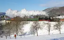 Dreik�nigsdampf am 3.1.2010 der EfZ mit 78 468.
Der Zug f�hrt hier gerade �ber das Talbachviadukt bei Albstadt-Lautlingen an der Kbs 766.