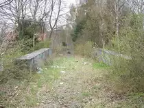 Die Anschlubahn zum Messingwerk fhrte auf dieser Brcke ber den Finowkanal, Blickrichtung Bahnhof Finow 19.04.2008.