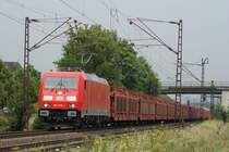 185 376-1 mit leerem Autozug in Th�ngersheim am 23.07.09