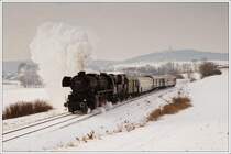 52.7612 mit ihrem SR 16102 am 23.1.2010 von Wien Heiligenstadt nach Ernstbrunn kurz nach der ehemaligen Haltestelle Karnabrunn.