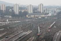 Blick �ber den Stuttgarter Hauptbahnhof am 23. Januar 2010. Bald wird sich das alles durch die Bauarbeiten f�r Stuttgart 21 ver�ndern.