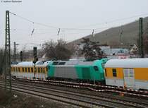 120 501-2 mit einer Messzug�berf�hrung nach Geislingen West bei Obertt�rkheim 23.1.10