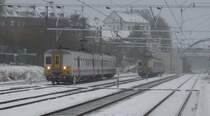 Welkenraedt SNCB bei Minustemperaturen: Triebzug 650 durfte mit einer weiteren Schwestereinheit am 5.1.10 die K�lte so richtig genie�en.