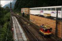 In Kufstein wurden Gleise und Weichen erneuert. Hier die Bahnhofseinfahrt aus Richtung W�rgl. (10.08.2009)
